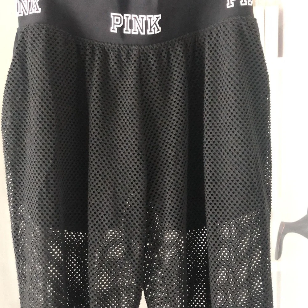 Victoria’s Secret Pink Ultimate Fishnet Joggers S built in shorts athleisure